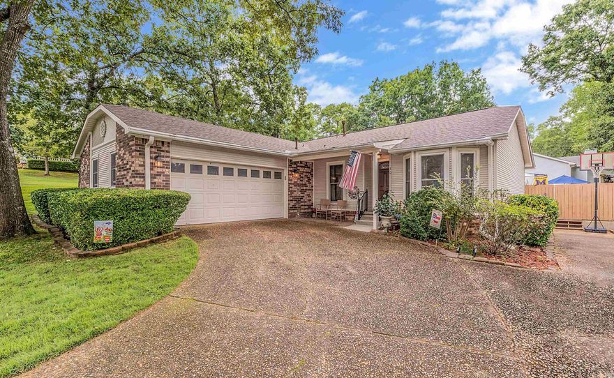 With space for everyone, this 4 bedroom, 2 full bath home has everything you need to make memories that will last a lifetime. It features hardwood floors, custom cabinets, granite countertops, a gas fireplace, and a shed in the backyard for storage. You will love the covered patio and beautiful pool in the backyard with plenty of space for entertaining or just relaxing. New HVAC in 11/2022, Water heater 2021, Roof 2024 and Zoysia grass in 2024. Don't miss out on this well-taken care of home!