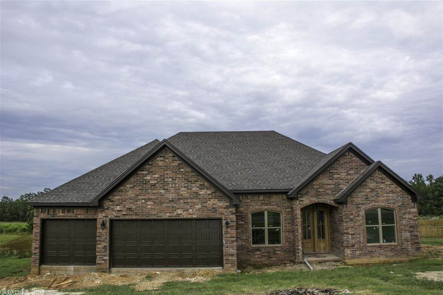 New construction w/ 11 foot ceilings, granite in every wet area, hardwood floors, oversized open kitchen with roll-around island, private master with jet tub, double walk-in shower and his/her vanities.  Living room w/ gas fireplace. Huge covered back porch. Two rooms share a buddy bath, front room/office has lots of light and french door entry.  Arched doorways, cabinets to the ceiling, laundry room with sorting drawers & dry rack, formal dining room and MORE, call!  sq ft aprx suggest measuring.