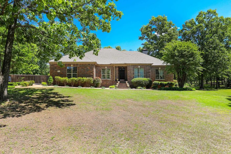 All you could want in a new home! This custom built one owner home offers you class and convenience! From the cast concrete window seals to the modern updated kitchen and baths, this home and grounds are perfect to come home to or for entertaining up to weddings size! 4 bedrooms/ 2 1/2 baths... primary suite is separate and huge with a glass walk-in shower, jacuzzi and generous granite counterspace. Kitchen is bright with lots of drawer cabinets, large bar, a breakfast room and a separate dining room. Large great room with built-ins, gas log fireplace, surround sound for living and patio. 2nd full bath has skylight for extra light on granite counters. Large windows throughout the home! Complete interior repainted just for you! Landscaping is brilliant from the front to the pool! Whole house generator! Covered back patio but also a 22x30 concrete patio that extends to the pool apron. Large L shape pool with a volleyball section. Gobs of concrete parking for the 24x 50 shop! RV hookups, 1/2 bath, stove, refrigerator, drive through doors at both ends are great features of the shop! Almost 5 acres, 2 parcels, lot 1 in Hickory Creek and 1.14 acres outside .--$10,000 FLOORING ALLOWANCE!