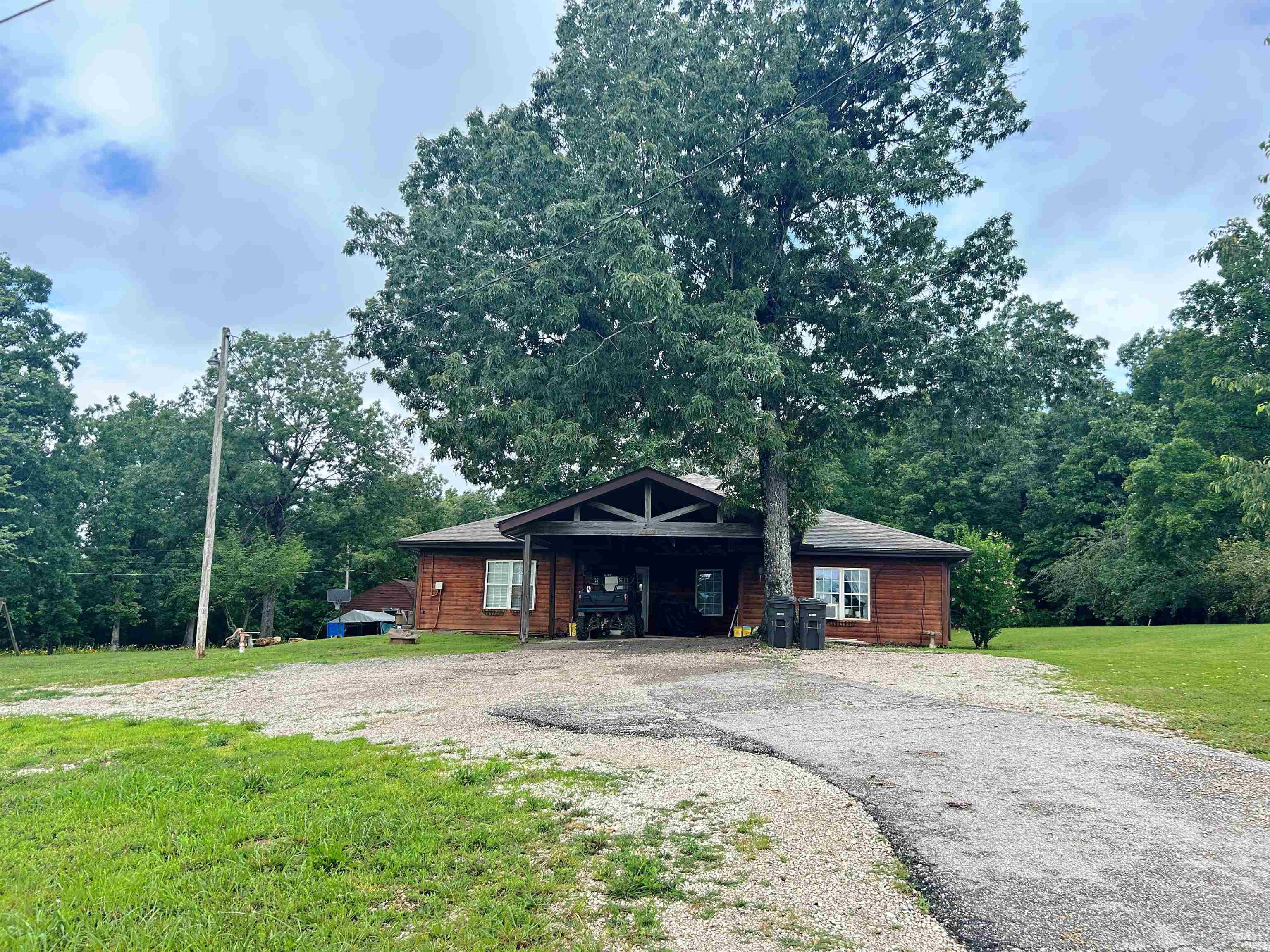 Spacious Log-Sided Home with True In-Law Quarters – Prime Location in Highland, AR! This versatile and generously sized log-sided home offers a rare in-law suite setup, perfect for multi-generational living or an on-site rental opportunity. Sitting on a large, flat lot with dual entrances, this property combines comfort, accessibility, and location. Main Home Features: 3 Bedrooms (Possible 4) 2 Full Baths Large Living Room with Cozy Wood Stove Spacious Kitchen & Dining Area In-Law Quarters: 1 Bedroom, 1 Bath Full Living Room & Full Kitchen Private Entrance for Independence and Privacy Fully Handicap Accessible and All on One Level The two living spaces are connected by a covered patio and carport, making it easy to enjoy time together while maintaining personal space. Additional Highlights: Flat, Usable Lot with Plenty of Room to Garden or Entertain Two Driveway Entrances for Added Convenience Centrally Located in Highland – Just Minutes to Schools, Shopping, Medical Facilities, Ash Flat, and Hardy Whether you're looking for a multi-family home, a live-in rental opportunity, or simply more space, this property delivers on flexibility and value. TENANT OCCUPIED-24 HR NOTICE