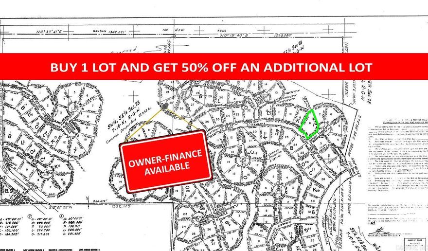Buy one lot and get 50% off an additional lot! Owner-finance for easy terms. Cash buyers can pay by debit or credit card as well. Nice lot to develop or hold for future value. Public water and electric are available to run to property and will need septic. Owner/agent. Finance is 5 months at $194 and closing costs are included. Lots marked with red banner are part of promotion. No limit on lots. Buyer responsible for any/all taxes and lots sold "as-is". Quit claim deed conveys. Parcel ID# 405-21393-000