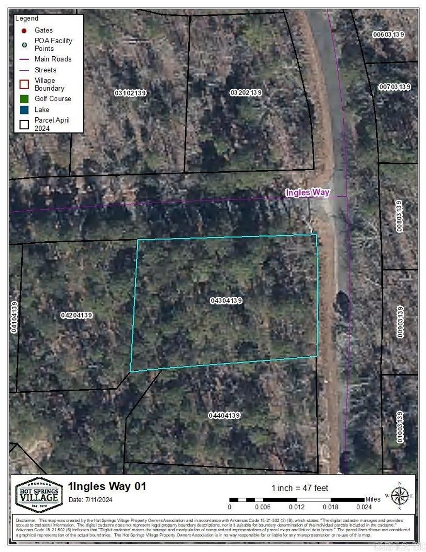 ne Time Buy in Fee for Hot Springs Village of $250.   A monthly POA fee of $49 also applies. Owner Financing Available with $2,000 Deposit.  Roads maintained by POA.    Hot Springs Village is a gated community with 9 golf courses, 11 lakes, 30 plus miles of walking trails, state of the art fitness complex, indoor/outdoor pickleball courts and an outdoor pool.