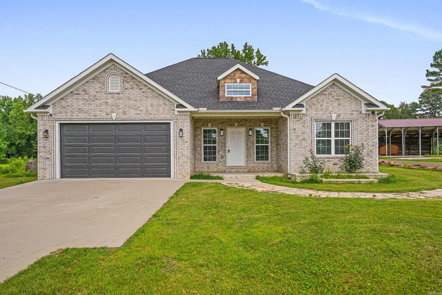 Custom 4-Bed Home on 4 Acres with Pond, Stables & More Check out this custom-built 4-bedroom, 2-bath home, built in 2022! It’s got a great split floor plan, stylish tile floors, custom cabinets, and beautiful cedar accents. Sitting on 4 acres, there’s plenty of room to spread out and enjoy the peaceful country vibe. You’ll love the pond, the horse stable with a concrete floor, and the large covered storage area—perfect for your tools, toys, or equipment. The whole property is fenced, with a charming wood fence out front that really sets it apart If you're looking for space, comfort, and a little bit of country charm, this place has it all.