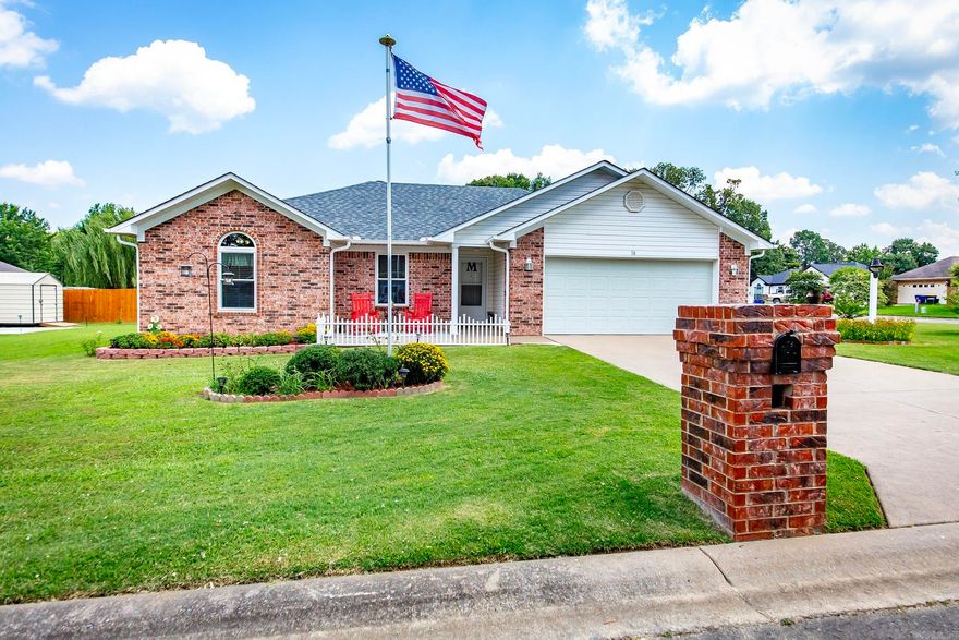 Discover this enchanting corner lot home with beautiful landscaping, new vinyl double-hung windows, a new roof, new hi-efficient central heating and air unit and a cozy front porch ideal for your morning coffee. Step inside to the living room, where vaulted ceilings and an abundance of natural light create a welcoming ambiance. The new vinyl flooring and fresh paint throughout add a modern touch, while the gas fireplace offers warmth and comfort. The kitchen offers a plethora of storage with beautiful wood cabinets and extra cabinets in the dining room, making organization a breeze. All appliances are included, making your move effortless. The garage features new epoxy flooring, garage door and openers. With three bedrooms and two bathrooms, this home ensures ample living space for your family. The backyard is a serene escape with a covered patio under a new aluminum awning, perfect for relaxing and entertaining. The 8x16 shed provides additional storage space for all your outdoor essentials. Don’t miss the opportunity to own this gem! Schedule your tour today and fall in love with your new home. Back on market at no fault to the seller. Previous offer was contingent.