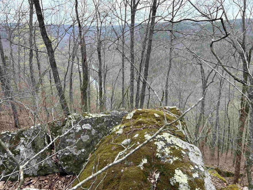 This tucked away property has a beautiful view of the Ozark Mountains, and the Middle Fork of the Little Red.  Enjoy the overlook as you sit on large rocks right upslope of a large bend in the Little Red River.  Half of the property is situated on a fairly flat area suitable for building your perfect getaway cabin.  This property has decent access on a legal easement off of Parkstone Rd.