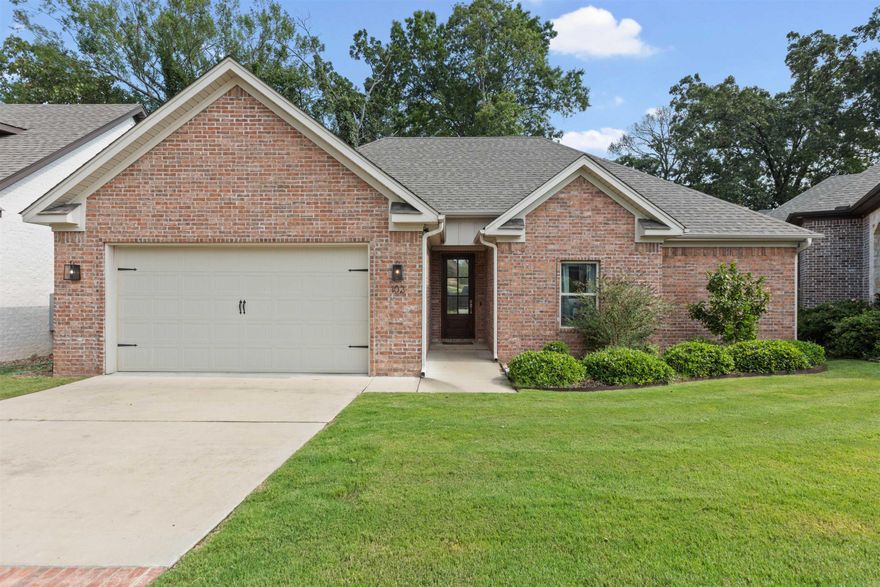 Welcome to 102 Bella Rosa Place!  This stunning one-story brick home combines timeless elegance with modern comfort in a highly desirable neighborhood. The entry opens through an impressive eight-foot wooden into the open layout seamlessly connecting the great room and the gourmet kitchen. The great room features spacious windows creating an abundance of natural light. The gourmet kitchen offers quartz countertops, stainless steel appliances including a GE electric range, oven, refrigerator, microwave, and a dishwasher!  Additional storage can be found in the kitchen island and the cabinets. Adjacent to the kitchen, the cozy eat-in dining area is highlighted by a large window. The primary bedroom offers luxury vinyl flooring, recessed lighting, and a large window. The en-suite bathroom features beautiful tile flooring, his and her sinks and walk-in closets, a spacious shower, and a private water closet. There are two additional bedrooms that are privately positioned with walk-in closets in both rooms! . Additional features include two-car garage, recessed lighting throughout, a dedicated laundry room, nine foot ceilings throughout, and fully fenced backyard. Come See today!