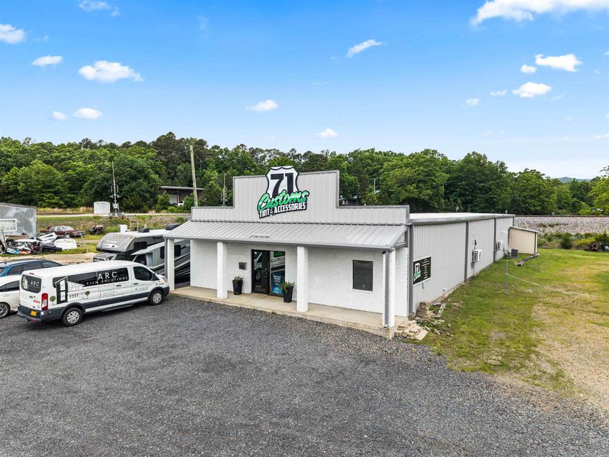 Turn-Key, expertly constructed COMMERCIAL shop on Highway 71! With 3400 sq ft. of useable space, this building is outfitted to be the perfect location for a car garage, bike shop or any other commercial venture! Features include 14 ft. ceiling throughout, THREE electric garage doors to a spacious shop, a large attractive front lobby, a private office, bathroom facilities, and tons of parking! The sky’s the limit with this one!