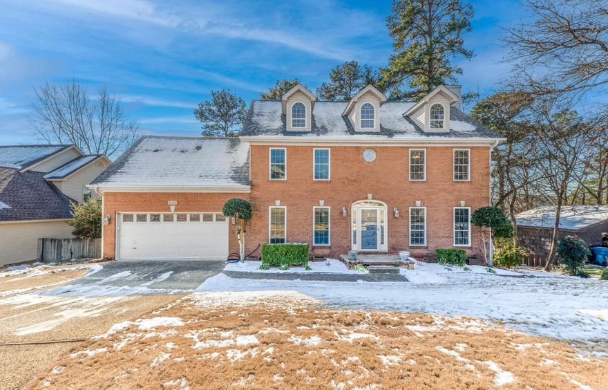 One-owner original home in Secluded Hills (Don Roberts/Pinnacle View/Central). Great location and so many updates for you to enjoy.  Can move right in! Downstairs is a beautiful, traditional layout with spacious separate dining room, den, kitchen, laundry room and extra bonus room off kitchen which can be used as office, extra storage or extra panty space. Half bath is tucked under stairs. Upstairs are three bedrooms and two full baths. Primary bedroom is large with walk-in closet and an attached office.  Additional walk-in closet in one bedroom. New roof, new windows, new hot water heater.  Easy access to interstate, stores, parks and more. Treetop views of the big back yard from well maintained upper deck and from the stately ground level brick patio.   Come see before its gone! (Agents see remarks)