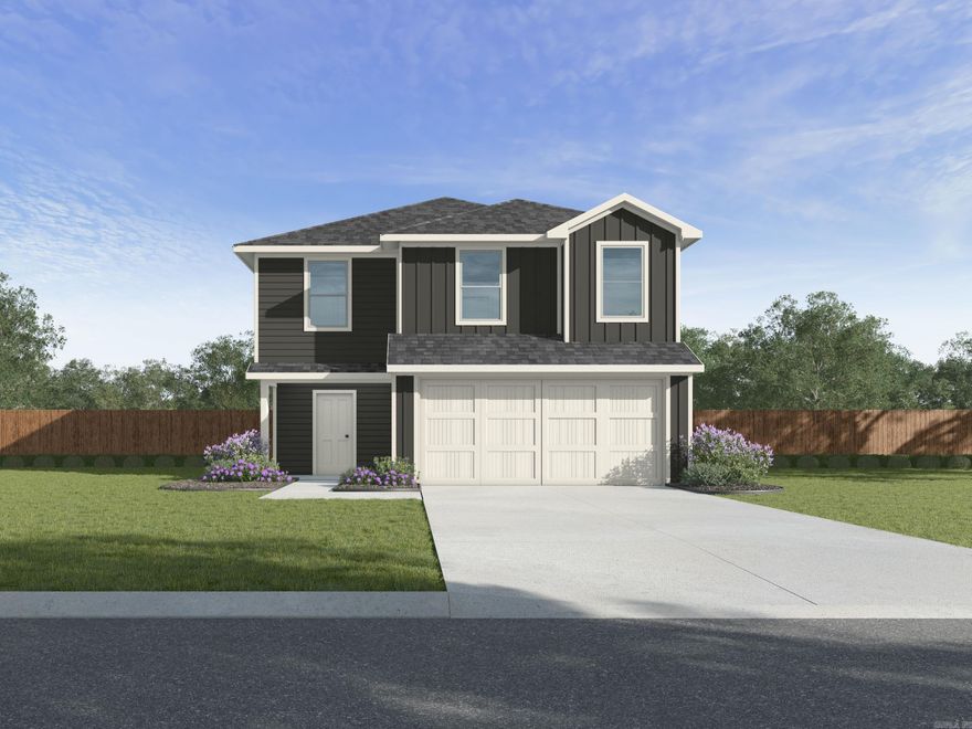 Fabulous Fordyce plan in Moonlight Meadows, located in Ward, AR! The Fordyce plan features 4 bedrooms and 2.5 baths! These new construction homes feature modern finishes for comfortable living! Two story homes have LVP flooring downstairs and carpet on stairs, in upstairs hallways, and in bedrooms and closets. Single story plans have LVP throughout common areas and carpet in all bedrooms and closets. In the kitchen and bathrooms, you’ll find beautiful granite countertops. Each home will feature Hardie® siding per plan. These homes come with a programmable thermostat! 10-year limited Homebuyer’s Warranty! All photos are stock photos, representative of plan only and may vary as built. Annual taxes is an estimate. Taxes are TBD. HOA fees TBD!