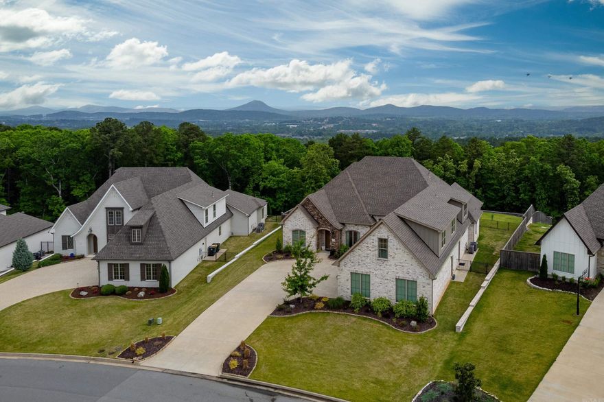 Stunning retreat in Falstone features a welcoming layout & outdoor pool paradise! Custom Jackie Stevens home built in 2021 offers top-of-the-line elegance & comfort. Hardwood floors, soft-close drawers/cabinet doors, 10’ ceilings & custom 8’ doors. 5 beds/4 full/2 half baths. Main level has 3 bdrms including primary suite, full bath, office, half bath, laundry, dining & living rm provide a view of the yard/pool. Primary suite w/ views/access to the patio/pool, walk-in shower, heated floors, double sinks, soaker tub & closet w/ built-in dresser. Gourmet kitchen showcases quartzite counters, GE Monogram gas range w/ remote-powered hood, Bluetooth double ovens, microwave, ice maker, pantry, built-in Frigidaire freezer/fridge & breakfast area. Upstairs are 2 bdrms w/ ensuite baths, half bath & bonus room w/ wet bar & beverage fridge. Walk-out covered outdoor living area, woodburning FP, built-in Bull gas grill w/ stone/quartzite counter surround, heated gunite pool/spa that overlooks large yard & expansive greenbelt for total privacy. Pool systm w/ iAquaLink controls for cleaning, temps, lights & heater. Central vac. 1,067sqft 3-car garage. Ring camera systm in front/back. See video!