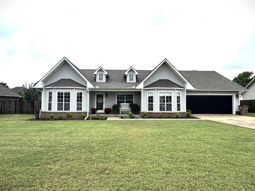 This charming 3-bedroom, 2-bath home offers comfort, functionality, and great curb appeal. The spacious primary suite features a versatile attached office or nursery, along with a private bath complete with a double vanity, relaxing jetted tub, separate shower, and walk-in closet.  The inviting family room has new gas logs and is perfect for gathering and entertaining.  The updated kitchen is equipped with stainless appliances. The spacious laundry room has cabinets and a  folding counter.  Recent updates include a newer roof (2019) and HVAC system (2024), providing peace of mind for years to come.  Outside, you'll love the fenced backyard and convenient storage building.  With its attractive street presence highlighted by 2 bay windows and a location close to schools and shopping, this home offers both convenience and charm  Don't miss this wonderful opportunity.