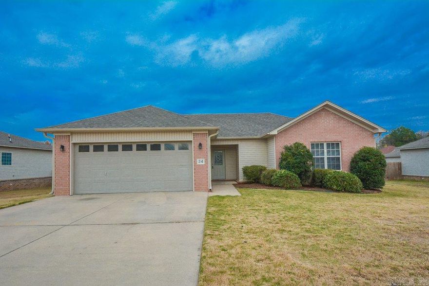 Move in ready 3 Bedroom 2 Bathroom home with open concept floorplan. Recent updates include new Tamco architectural shingle roof, HVAC, carpet, full interior paint, laminate wood floors, kitchen countertops, fresh trimmed and mulched landscaping. Large master bedroom and double sink vanity in master bath. Ample storage and closets. Tray ceilings in living room with a fireplace. Refrigerator stays. Fully privacy fenced backyard with deck. Great Cabot location with quick access to area amenities and freeway.