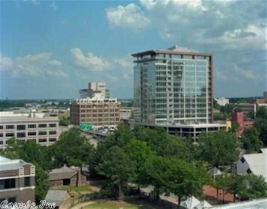 Great 2Br/2Ba condo in prime River Market location. Unit has bamboo hardwood floors, floor to ceiling windows, sand quartz countertops, large utility room. Great views of the Arkansas River and Clinton Library. Building feautures include pool, fitness, hot tub, 18th floor party room, and concierge services.  Unit conveys with two reserved, covered parking space in the gated parking garage.