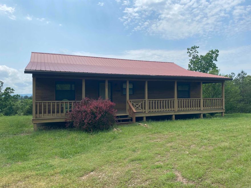 Very nice cabin style home in Mountain View just minutes from the White River with beautiful views of the Ozark Mountains. This two bedroom two bathroom cabin is just the right size for a small family or a vacation home in the hills. With a covered porch along the whole front and back of the house you can enjoy sunrises and sunsets from this place! House is being sold with 95% of the furniture. Don't miss out on this one! Call today for a showing!!