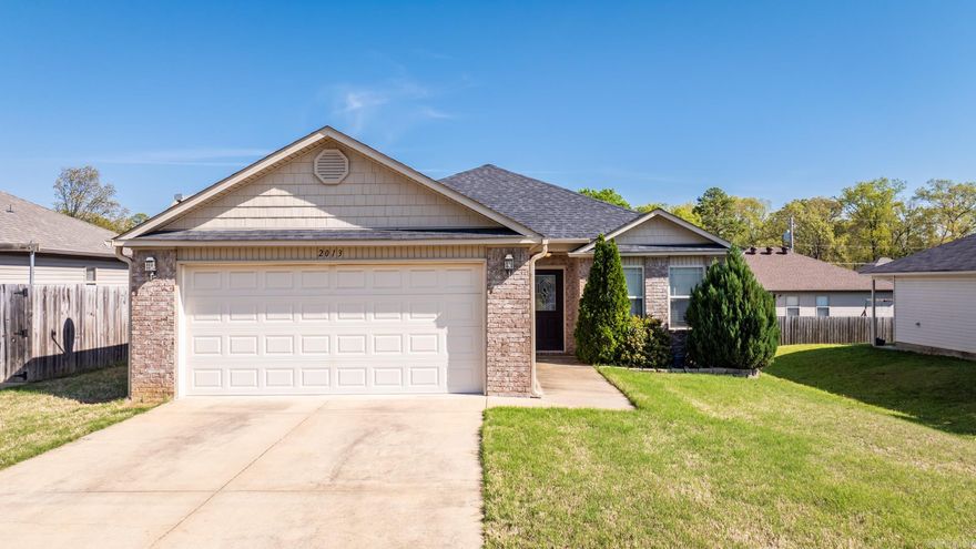 Charming 3-Bedroom Home in a Great Location! Welcome to this well-maintained home built in 2015, featuring a brick front, 3 bedrooms, 2 full baths, and a spacious 2-car garage. The popular split floor plan offers privacy, with the primary suite tucked away on one side of the home. You'll love the open-concept living space—perfect for everyday living and entertaining.  Located in a cute, quiet neighborhood just minutes from the freeway and Maumelle shopping, and only 20 minutes from Conway, this home offers both comfort and convenience. Don’t miss your chance to own this move-in-ready gem!