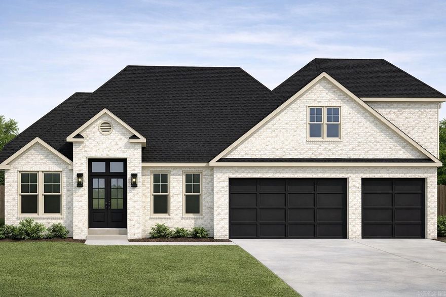 Stunning new construction in the newest phase of the Country Club of Arkansas, The Quarters, offering a serene pond view and protected green space. This 5BR/3BA home showcases soaring ceilings, abundant natural light, and custom wood craftsmanship throughout. The open-concept living area w/fireplace flows seamlessly the gourmet chef’s kitchen featuring quartz countertops, a large island, gas range, & walk-in pantry. The primary suite includes a spa-inspired bath w/soaking tub, custom-tiled shower, double vanities, and an oversized closet with direct laundry access. Upstairs provides a fifth bedroom or bonus room ensuite bath perfect for in-law quarters. Outside, enjoy a spacious covered patio, perfect for entertaining. A 3-car garage completes the home. Estimated completion: May 2026. Still time to select colors, flooring, and appliances with builder allowances. Home is under construction; * listing photos are computer-generated*.  See Agent Remarks