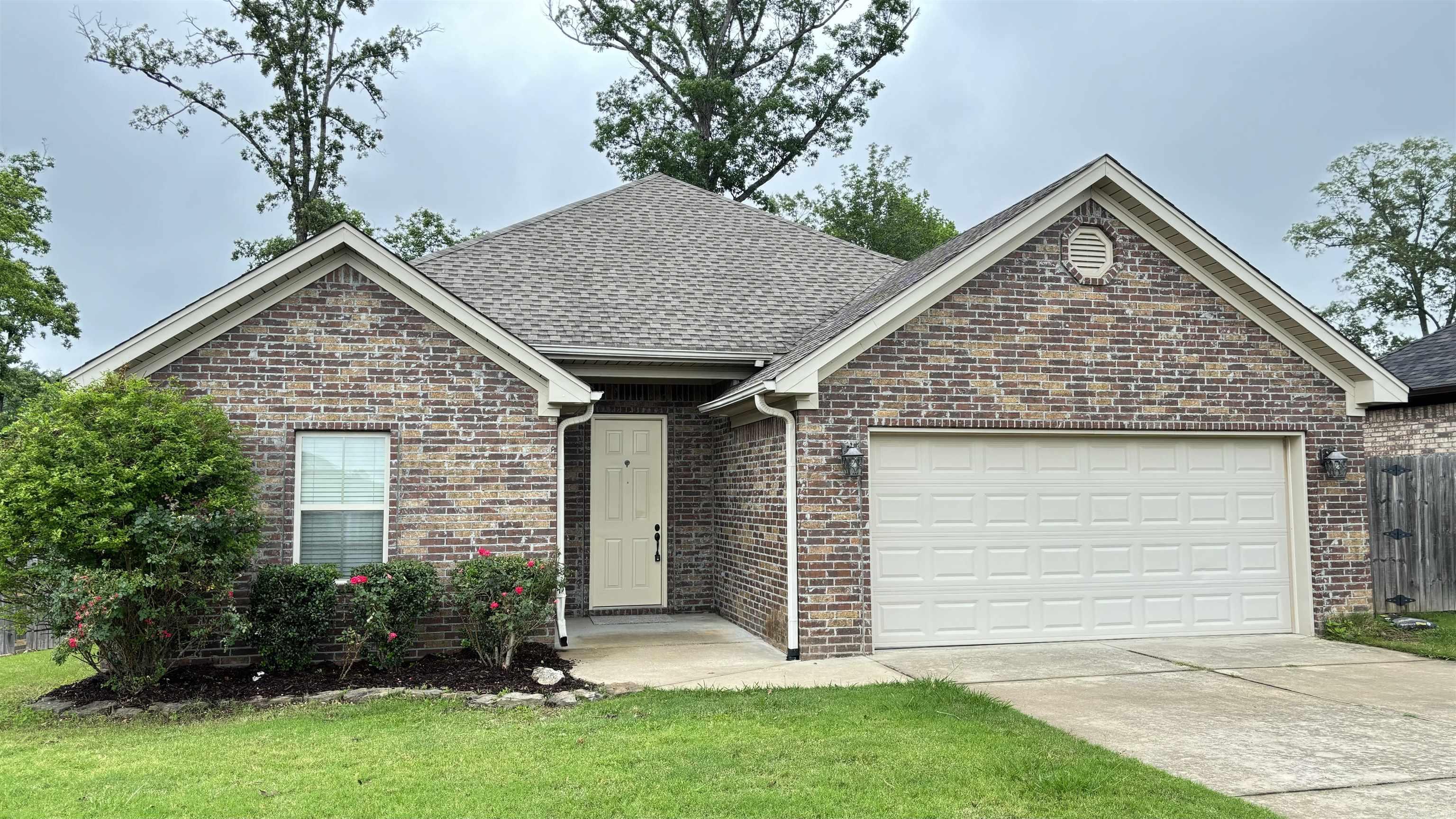 Absolutely fantastic location in the back of quiet subdivision on a cul-de-sac! This well kept 3 BR 2 Ba has a spacious living area with 10 ft ceilings and a breakfast bar that extends from the kitchen! The kitchen has a stove, granite countertops, painted cabinets, laminate floors that extend from the DR as well as a new microwave vent hood and dishwasher! The dining area overlooks the backyard and connects to the kitchen! The primary bedroom is large enough for a king size bed, while the primary bath has double sinks, built in drawers and cabinets above and below counter top level, and a jetted tub and shower combo with tiled walls! The walk in closet has plenty of hanger space as well as shelves! The 2nd and 3rd BRs and a 2nd full BA are separated from the primary bedroom! Fresh paint and carpet throughout! Thoughtful additional storage areas such as linen and coat closets and floored attic! The backyard could become a regular hangout favorite with both a partially covered patio and a huge deck area, fully fenced and backs up to woods! Finish all this off with a 2 car garage that has an extra storage room that is accessed from inside as well as built in storage shelves!