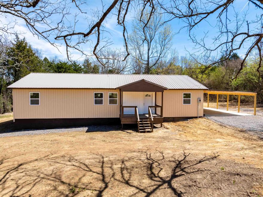 Beautiful newly built 4BR/2BA home on 3 +/-  acres just outside Pleasant Plains, AR. Offering approx. 1,920± sq ft heated/cooled (2,660± under roof), this home provides the perfect blend of privacy, space, and easy maintenance. Features include seamless flooring throughout, ideal for accessibility, a covered carport entry, and a covered front porch. Inside, enjoy a spacious living room open to a large kitchen with island, abundant cabinetry, and ample dining space. Step out onto the back deck for outdoor enjoyment. Split floor plan offers a private primary suite with large bath and walk-in closet, plus an additional room perfect for an office or nursery. The opposite end features two bedrooms and a full bath. Home is being completed with final electrical work and will be finished prior to closing. Additional highlights: Entergy electric New survey on file Restriction: no swine Carport, front porch, back deck Offered at $274,500, this is a great opportunity to own a new home in a quiet country setting. This home is right off Blackland Road, so gravel is just the turn off the road, 1/4 of a mile into the driveway.
