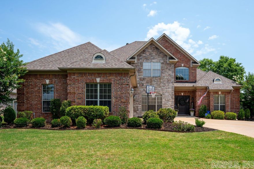 This beautifully updated custom home in the desirable Sunderlin Park neighborhood is ready for you!  Soaring, 22’ ceilings welcome you to the home and encompass the entry way and living room. Gorgeous, floor to ceiling stone fireplace with gas logs create a homey atmosphere in the main living room.  Primary bedroom and second bedroom (currently used as an office) are on the main level along with 2.5 bathrooms.  Upstairs you will find a large bonus room that could be used as a 5th bedroom, two additional bed bedrooms and 1 full bath.  Kitchen refreshed with painted cabinets, granite counters, new hardware, and all new stainless appliances. Two out of three HVAC units were replaced in the past 3 years and the roof was replaced in the past 5 years. Home also features second living area, energy efficient tankless water heater, a multi-room built in audio system, above ground storm shelter in garage, and so much more. Schedule your showing today and make this home yours!