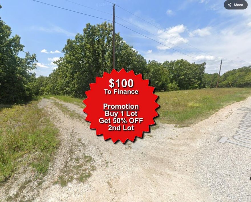 Buy one lot and get 50% off an additional lot! Owner-finance for easy terms. Cash buyers can pay by debit or credit card as well. Nice lot to develop or hold for future value. Public water and electric are available to run to property and will need septic. Owner/agent. No mobiles allowed. 300-2500 minimum build size on any other type of home, depending on subdivision. Finance is $100 down and 10 months at $109 and closing costs are included. Lots marked with red banner are part of promotion. No limit on lots. Buyer responsible for any/all taxes and lots sold "as-is". Quit claim deed conveys.  Parcel ID# 215-14268-000
