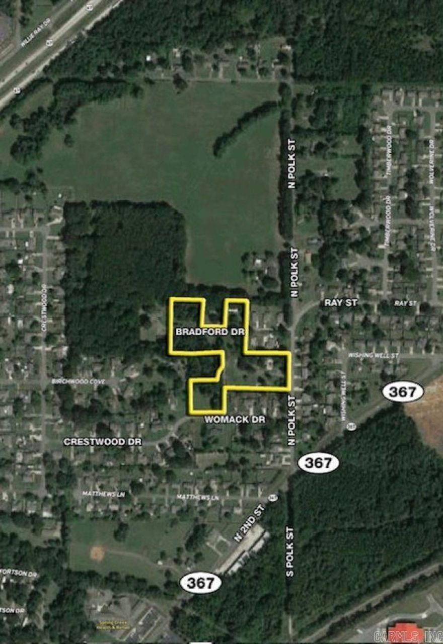 +/- 5.82 Acres in the City limits of Cabot. Located just off Bradford Drive and N Polk Street with quick access to the Interstate. Great location for a Development!