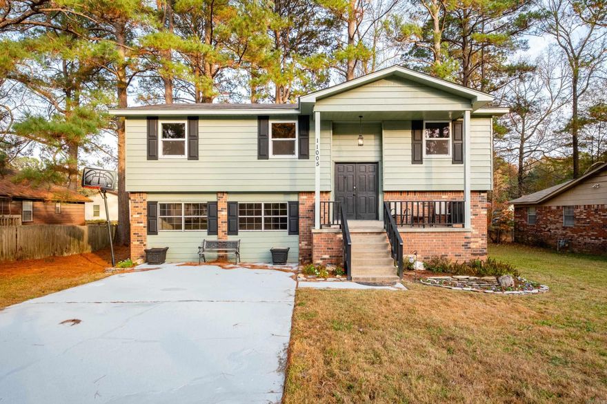 Totally updated family home is move in ready!! New paint!  New floors!!  New Carpet!!  New kitchen with custom wood counters!!  New cabinets ready for paint or stain---Buyers choice!!  New Range!!  New Refrigerator!!  Large pantry!!  Updated baths with new counters and sinks!!  Large Primary bedroom!!   Den with wood burning fireplace!!   Situated on a large level lot on a very quiet street!!   One year new home warranty!!