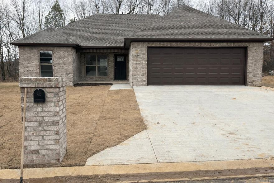 Brand new construction in Ridge Park Subdivision in Bono, AR! This beautiful 3 bedroom, 2 bathroom home features an open floor plan perfect for entertaining and everyday living. The kitchen offers granite countertops and modern finishes throughout. The spacious primary suite includes a walk-in closet, tile shower, and relaxing soaker tub. Situated on a great size yard, this home offers comfort, style, and quality craftsmanship just minutes from Jonesboro.
