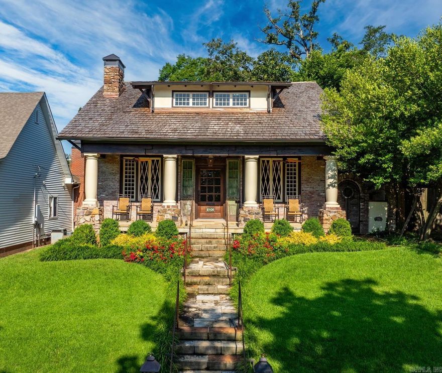 Fabulous Heights home with remarkable character in pristine condition. Stunning architecture and outstanding floor plan combine to offer the ultimate setting for the best in Heights living and entertaining.  Every detail is perfection and offers exceptional design quality. Handsome entry flows into living room featuring fireplace and custom built ins and into formal dining. The gourmet kitchen has top quality appliances and center island perfect for entertaining. Spacious family living with wall to ceiling glass, site built stone fireplace, vaulted beamed ceiling, overlooking gorgeous manicured courtyard with fireplace. Sublime, spa inspired primary suite on the main level. Upstirs contains 3 guest bedroom and 2 full baths. Rear loading 2 car parking garage. Exceptional location one block from CCLR.