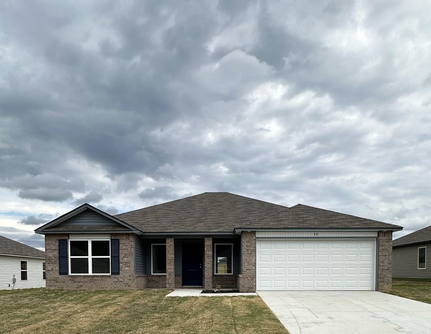 The gorgeous Washington plan is loaded with curb appeal with its charming covered front porch, brick columns, and arch-top windows. This home features a split floor plan with 4 bedrooms, 2 bathrooms, an inviting entryway, a spacious master suite, and a stunning kitchen/dining area fully equipped with energy-efficient appliances, ample counter space, and a convenient pantry. Learn more about this home today!   **SEE SHOWING REMARKS & AGENT REMARKS FOR IMPORTANT INFORMATION**