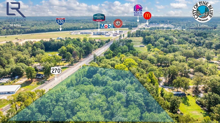 PRIME DEVELOPMENT OPPORTUNITY: 3.5 Acres with Highway 270 Frontage  Unlock unlimited potential with this exceptional 3.5± acre commercial development site located directly on US Highway 270. Boasting an impressive 554' of highway frontage, this property offers unparalleled visibility and access just a half-mile west of Interstate 530.  Situated outside the city limits of White Hall, this parcel is free from any zoning restrictions, offering maximum flexibility for your next project. The strategic location is ideal for high-traffic businesses such as a modern gas station and convenience store, a much-needed mini-storage facility, a quick-service restaurant, or a retail center. The combination of high visibility, easy interstate access, and development freedom makes this a rare and valuable opportunity.
