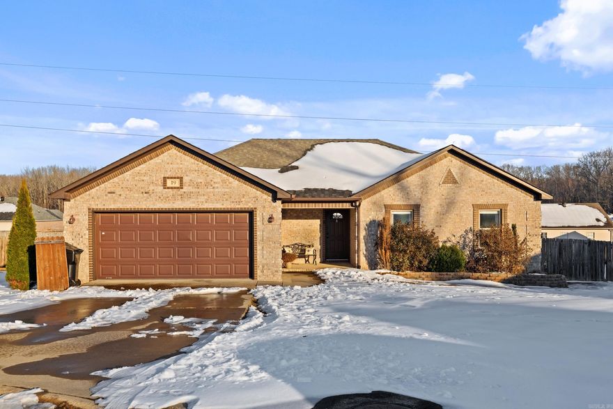 Welcome home to this beautifully maintained 4-bedroom, 2-bath residence offering 1,517 sq ft of comfortable living in a quiet, secluded cul-de-sac. Located in a rural development eligible area, this property combines privacy with convenience. The desirable split floor plan provides added functionality and space. The kitchen features granite countertops, stainless steel appliances, a brand-new stove (2026), and a refrigerator that conveys. The spacious primary suite offers a large walk-in closet, double vanity sinks, a relaxing jetted tub, and a separate walk-in shower. Enjoy major energy savings with existing solar panels, resulting in little to no electricity bill — panels will be paid off at closing and transfer free and clear to the new owner. Step outside to the freshly completed back deck overlooking the oversized backyard, perfect for entertaining. A storage shed conveys for added storage. Move-in ready and a must-see. Schedule your showing today!