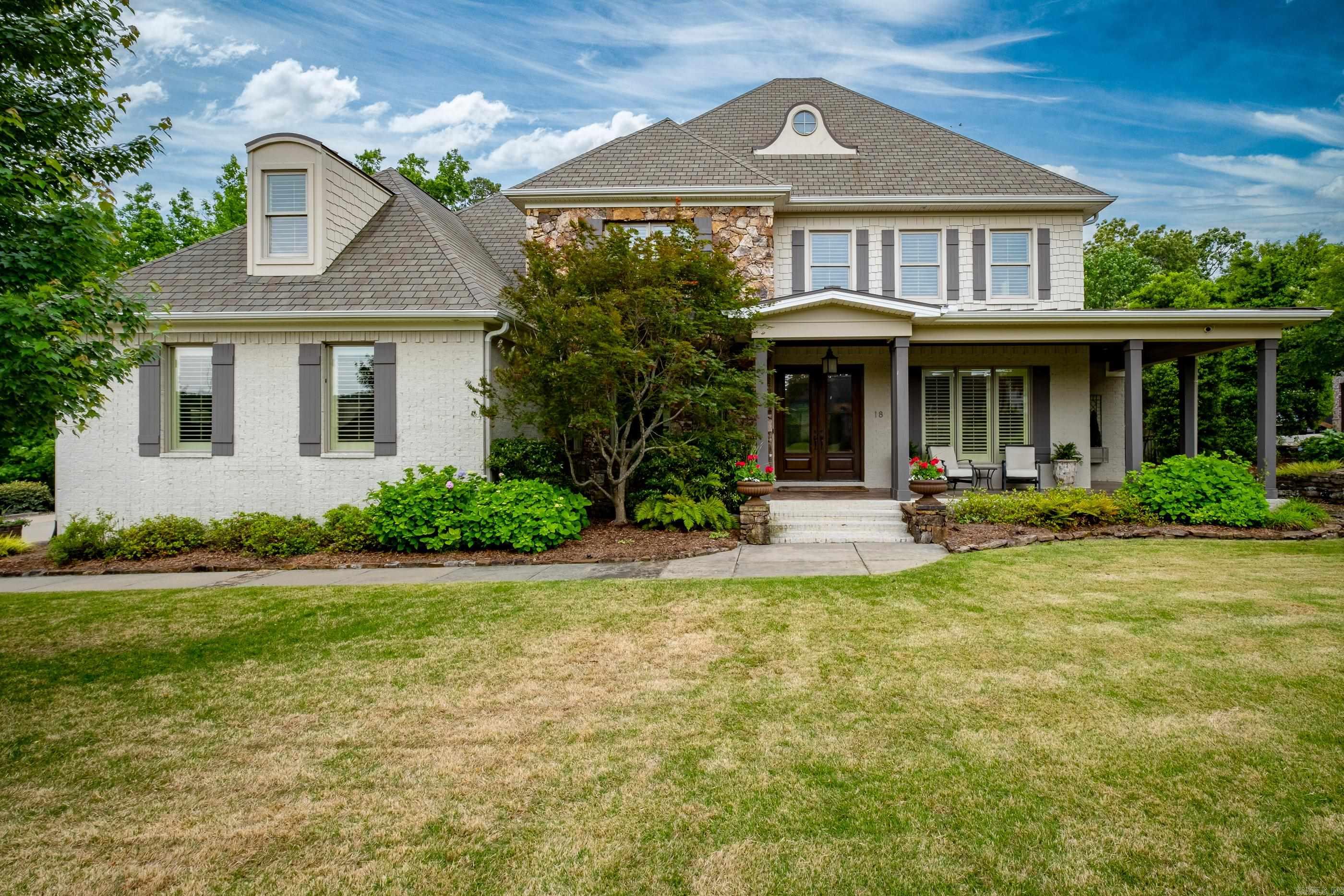 Welcome to luxury living in the prestigious Chenal Valley neighborhood of Deauville. This stunning 5-bedroom 4-bath residence boasts a private pool and gated community for ultimate privacy and security. Entertain guests in style with a spacious dining room, two living areas, and a gourmet kitchen with top-of-the-line appliances. Main level also has office, primary suite, and screened in porch with full kitchen overlooking pool and fire pit. Upstairs has room for all the family with 4-bedrooms, two with en-suite baths. Plus, enjoy a bonus room ideal for a media or game room. Amazing walk-in attic storage. Three car garage with additional golf cart garage (this could be workshop). Located near Chenal Country Club with golf cart access. Delayed possession needed. Come see!