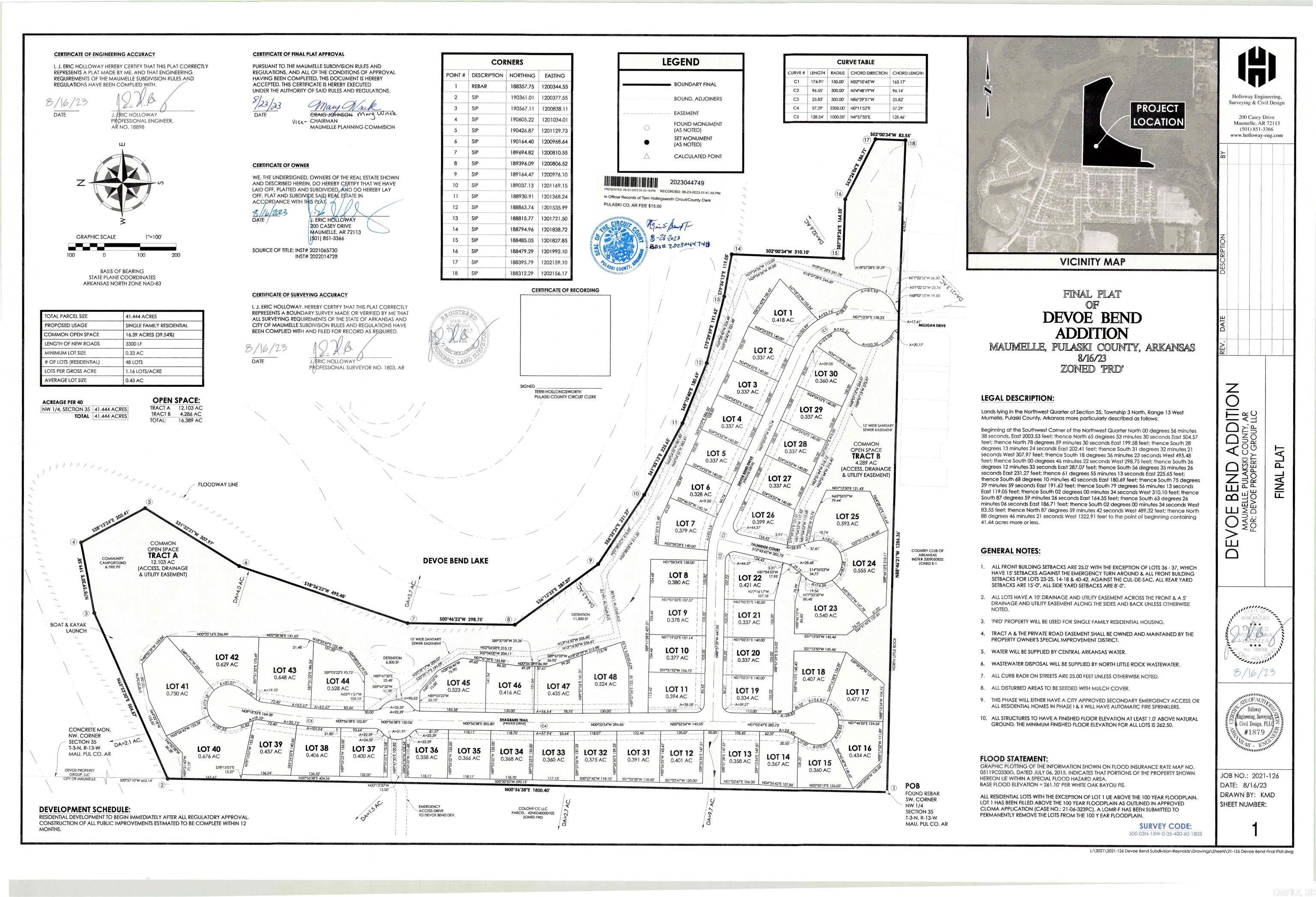 DEVOE BEND ADDITION - Land