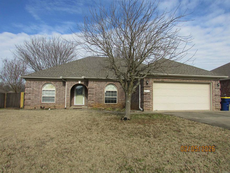 EXTRA EXTRA read all about it!! This home has sooo many features. Split floor plan. Formal dining (or could be an office) with wood flooring. Living room has a corner gas fireplace with space for your tv. Kitchen has lots of cabinets, pantry with pull out drawers and a separate breakfast area. French doors lead to a great sunroom with lots of windows. Then exit out to the backyard and get ready to grill under your pergola. There's a storage building for your lawn equipment or just stuff. Primary bedroom is good sized. Primary bathroom, NICE! Jetted tub, spa like shower (previous owner installed heated travertine flooring). In the garage is a storm shelter. There's also an extended driveway. So much to offer for the price. This won't last long. **Agents see remarks**