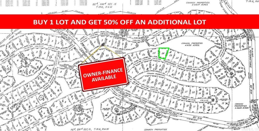 Buy one lot and get 50% off an additional lot! Owner-finance for easy terms. Cash buyers can pay by debit or credit card as well. Nice lot to develop or hold for future value. Public water and electric are available to run to property and will need septic. Owner/agent. Finance is 5 months at $194 and closing costs are included. Lots marked with red banner are part of promotion. No limit on lots. Buyer responsible for any/all taxes and lots sold "as-is". Quit claim deed conveys. Parcel ID# 165-12582-000