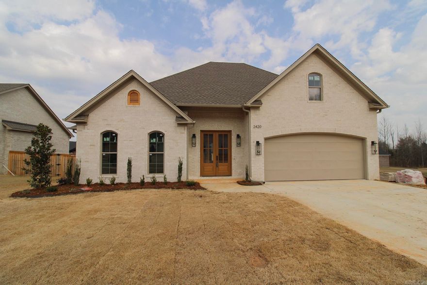 Gorgeous new construction home in Southwest Conway! Stunning tile showers, LVP and tile flooring, elegant gold finishes, and arches throughout. 3 true bedrooms with a smaller office right off of the kitchen. A designated walk in pantry with custom shelving and custom cabinetry throughout the home! Don't miss this opportunity!