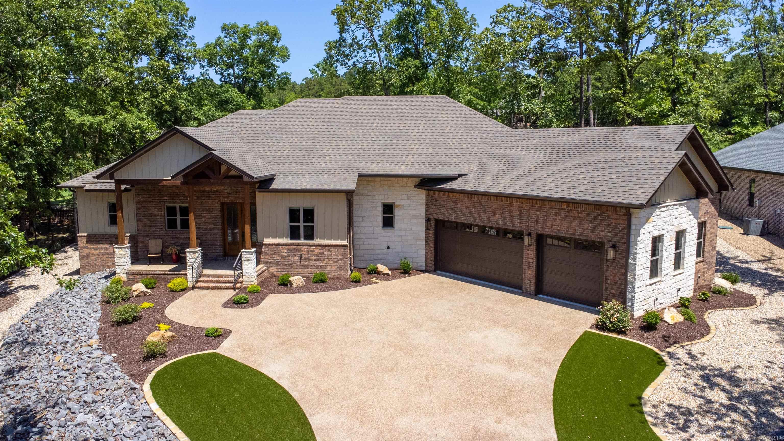 Exquisite home located on the 11th fairway of the Diamante country club! The quality craftsmanship and details include 8' solid Mahogany entry doors to a spacious foyer, great room with 12' ceilings, custom entertainment wall, electric fireplace, and large windows for maximum natural light! 10' ceilings in the office (or 4th bedroom- no closet) and other areas throughout. Spacious main bedroom suite with zero entry shower. Open concept floor plan, built-in office area, and over-sized storage areas. Kitchen features beech cabinetry, under cabinet lighting, pullouts, induction range, convection microwave and oven. Split floorplan with plenty of privacy! Vaulted outdoor living area with electric fireplace and the golf course beyond. Energy efficient 20 sear Heat Pump and Hybrid HWH, 2 x 6 walls, spray foam insulation. Professionally landscaped, maintenance-easy yard, 3 car garage with additional workspace. Diamante is the only private club in Hot Springs Village, dues include golf, tennis, pickleball, not to mention the pool! GOLD status property. ***A full feature list is available upon request*** AGENTS SEE REMARKS!