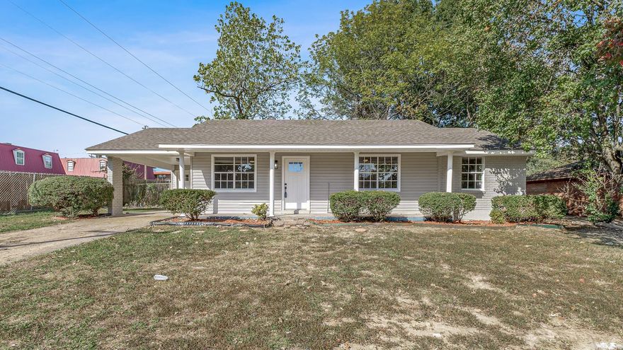 This completely remodeled 3-bedroom, 1-bath home offers modern living in a prime location. Every inch has been thoughtfully updated, featuring a brand-new roof, HVAC system, lighting and plumbing fixtures, and water heater. The kitchen is the heart of the home with its fresh white cabinetry, new appliances, and granite countertops. You'll love the fresh new flooring, along with stylish interior and exterior paint that brings this home to life. Additional highlights include a convenient one-car carport, an oversized laundry room with extra storage space, and a storage shed for your outdoor needs. Enjoy the privacy of a fully fenced backyard, perfect for relaxing or entertaining.  Move-in ready and centrally located, this home is a rare find! Don't miss the opportunity to make it yours today.