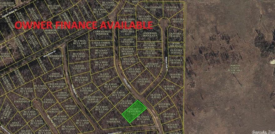 Owner-finance or cash. The area has water tap-in available, septic needed, propane needed, power available, and great area amenities. Great for cabins & Airbnb investors. Tons of lots that are side-by-side so you can own an entire street or cul-de-sac for family & investment. Simple owner-finance terms. Buyer to pay all Buyer's agent fees. The buyer pays $150 for closing costs. Quitclaim deed conveys. Owner/Agent. Discount for purchasing 10 or more lots. Parcel# 800-12343-000