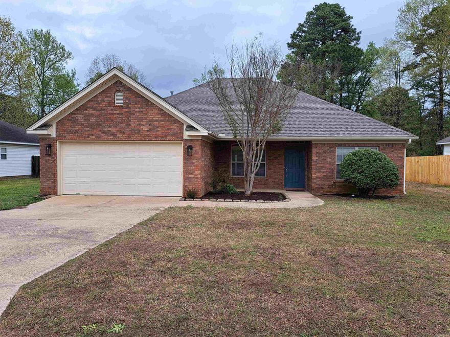 No wasted space in this 1524 sq ft.  New roof and water heater in 2023.  New Saman wood butcher block counter tops in Kitchen and quartz in baths.  New stainless 5 burner gas range, dishwasher, and microwave/vent in Kitchen.  Floors are all tile and new vinyl plank (no carpet).  Fresh paint through-out.  All new plumbing fixtures. Custom floor-to-ceiling pantry with pull-outs added to large eat-in Kitchen.  New French doors with built-in blinds leading out to the back yard. All bedrooms have blinds and new ceiling fans.  Convenient location close to I-30 & I-430.