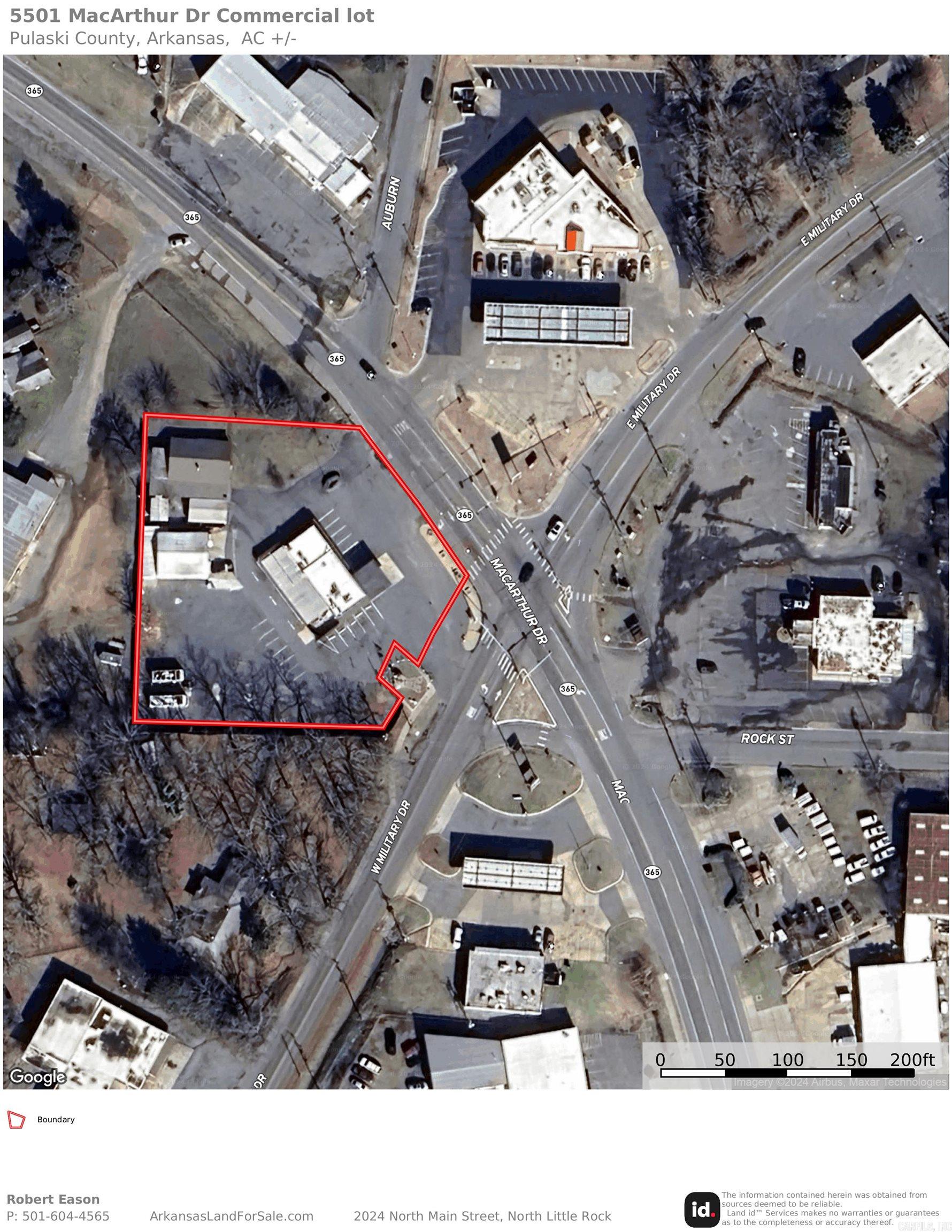 Seize a remarkable development opportunity with this expansive corner lot located at 5501 MacArthur Dr a corner property bounded on the North by MacArthur Drive and the East West Military Drive. The property is the entrance to both Burns Park and Camp Robinson/Camp Pike. Burns Park is the second largest municipal Park in the United States, which features 17 soccer fields, 26 tennis courts, 12 pickle ball courts, 5 softball fields, 7 youth baseball fields, 2 regulation baseball fields, Two 18-hole golf courses, 3 outdoor basketball courts, Multiple playgrounds, BBQ grill, picnic areas, Skateboarding area, dog park, Fishing lake, River frontage, Boat launch, Camping areas, Pavilions, Covered bridge, Amusement park, Family friendly park. Camp Robinson is the training facility for the Army National Guard. It has a daily population in excess of 50,000 people. Camp Robinson is a static pool of potential customers. Direct access to Interstate 40 and Interstate 30.