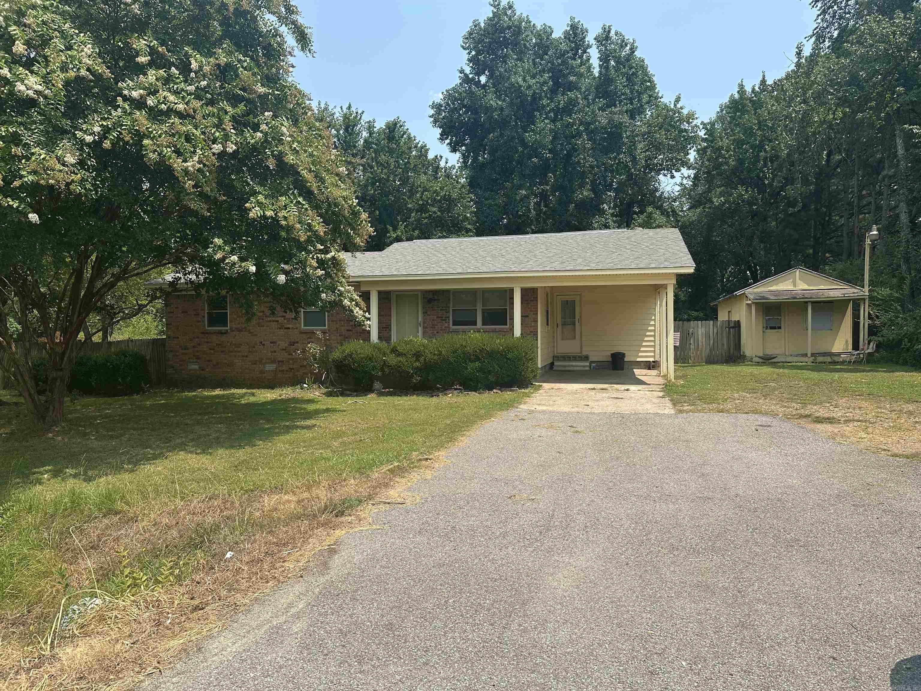 Great starter home. Great location. Just outside of the city limits. Just a short drive from Searcy and Batesville. The third bedroom could also be used as a second living area or a game room. Primary bedroom is decent sized with a jetted tub and 2 big walk-in closet. Hall bath has beautiful walk-in shower. Deck in the back for BBQ and big backyard for entertaining. Separate storage shed close to the side of the house. This property qualifies for a rural devolvement loan.