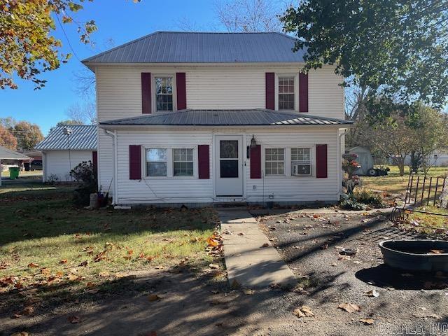Well maintained older 2 story home on a large corner lot. Very nice kitchen plus appliances convey. Nice dining room. Metal roof. Tall ceilings throughout. Detached double car garage also with metal roof. Very large back yard with mature pecan trees.