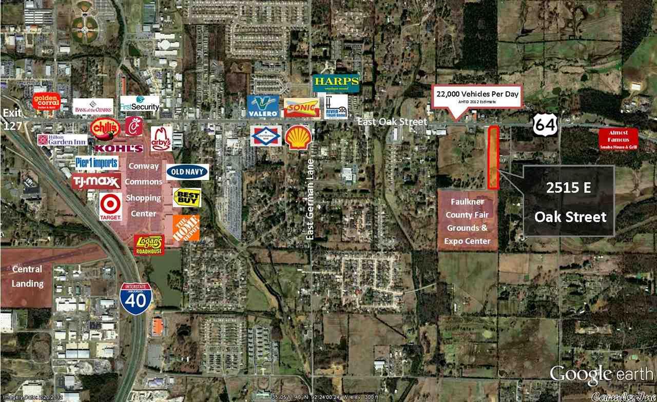 This parcel in Hart Plaza is located on Highway 64 East in front of the Conway Expo Center and Faulkner County Fairgrounds Complex. An excellent location for high impact retail. Owner will subdivide into smaller parcels. Conway Corp water is on property, sewer is close to property. Mineral Rights do not convey.