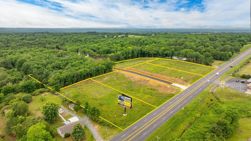 High Visibility location on Hwy 65 with a high traffic count. One acre parcels available that could be combined for up to 3 acres together. 6 acres total commercial land available. Sky Eagle Drive divides the two 3 acre parcels. Outside of the city limits with no restrictions. Property is cleared and ready to build.