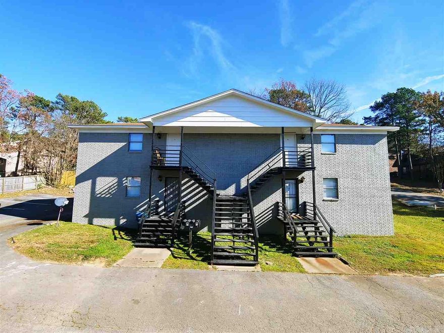 All information available at deaton group realty dot com, rentals tab, including self-showing instructions & application.  Do not call listing agent. Go to website. Welcome to 4 Meredith Court Unit C. Convenient location, easy access to all Little Rock amenities, plus Downtown Little Rock. Upstairs unit features 2 large bedrooms, 2 bath, and a large living room. New LVT flooring, no carpet in unit, new paint. Backyard w/ patio area & external storage closet. Washer/dryer hookups in unit. Fridge included.