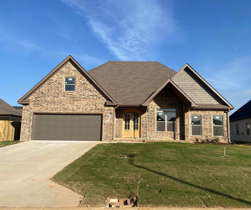 This beautiful home is located in the Brookland School District and is serviced by City Water and Light.  The gorgeous floor plan is 4 bedroom, 3 bath and has a bonus room or could be another bedroom on the second level, the house boasts 12ft raised ceilings in the great room, kitchen, and breakfast area. The exterior is covered with all brick and multiple windows surrounding the breakfast area allowing for plenty of natural light.   In the master bedroom, the master bath features double sinks, free standing soaker tub, a custom tile shower with a glass shower door and 2 closests. LVP can be found in the master bedroom, kitchen, great room and hallway, tile in the laundry room, bathrooms. Carpeting can be found in the guest bedrooms and the bonus room. Additional features include crown molding, ceiling fans, prefinished wood shelving units, granite countertops in the kitchen and bathroom, tile backsplash lighting in the kitchen, an electric fireplace, a tankless hot water heater and foam insulation.
