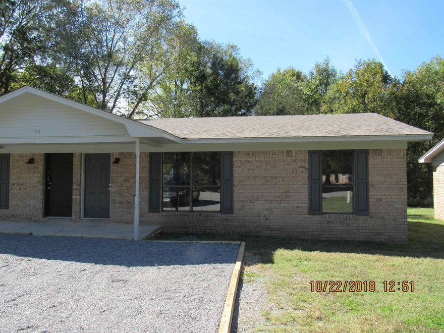 Recently remodeled 2 bedroom duplex, LVT flooring throughout - no carpet, neutral gray paint, newer appliances, 2 inch blinds throughout, all electric, refrigerator provided, separate laundry area with hook-ups, lawn care included!