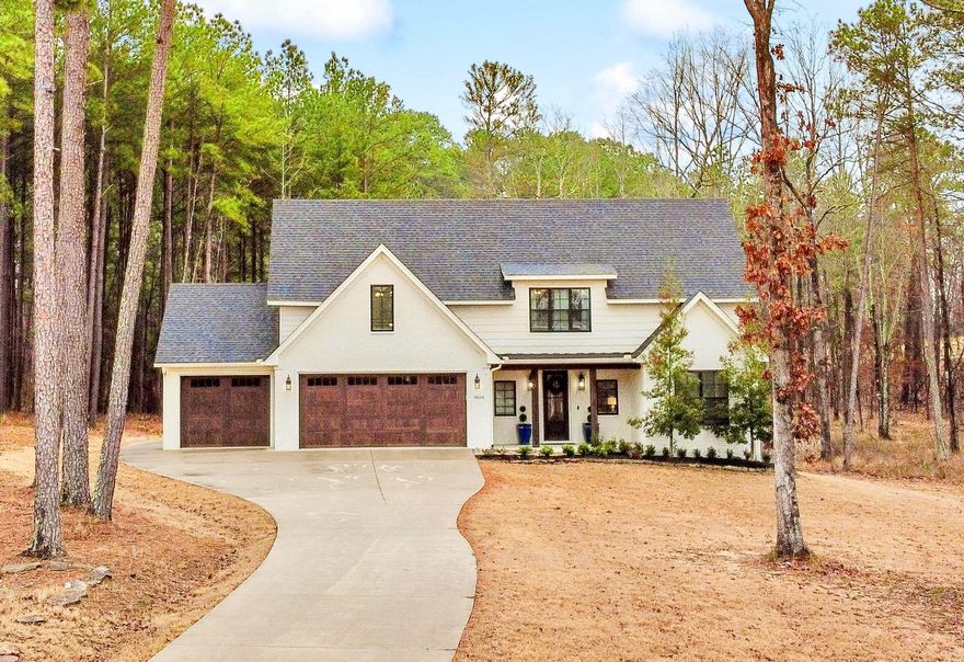 LIKE BRAND NEW ON 1.85 ACRE WOODED LOT!. This immaculate home features an inviting foyer, two bedrooms plus an office on main level, an opens to an open kitchen and living room with a cathedral ceiling and beautiful fireplace with built-ins.. The Chefs kitchen showcases a large island with breakfast bar, a coffee station, gas range, and a walk-in butler's pantry. The private primary suite includes a custom-tiled shower, freestanding tub, double vanity, and walk-in closet. Upstairs has a bonus room, two bedrooms, and a bath, with all bedrooms boasting massive walk-in closets. The three-car garage leads to a mudroom and spacious laundry area. Enjoy the covered back porch overlooking the peaceful backyard with plenty of room for a pool!!!  Bryant schools! Agents see Remarks