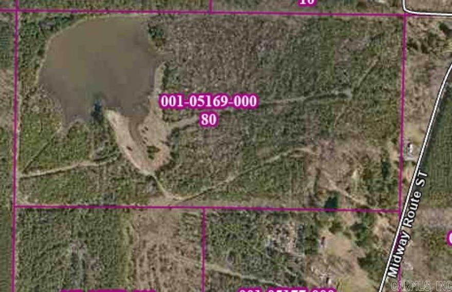 Ideal property for dream home, recreational use, or hunting property with this 80 acres, complete with 2 ponds; one being estimated to be around 10 acres and 15-20' deep at times with electricity already placed here for a lovely location to build your home or camp. A gravel pit is also located on the property.  You will want to drive your ATV or 4 wheel drive and enjoy the scenery.  Hunting & access trails have been mowed for your convenience. Located within 10 miles to Hwy bypass and US Highway 425.  Permission to see this property is by appointment only for your protection during the hunting season especially.  Do not enter without an appointment.